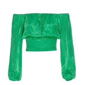 AFRM Green off the shoulder top